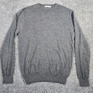 Suitsupply Sweater Mens Extra Large Gray Pullover Sweatshirt Merino Wool Casual
